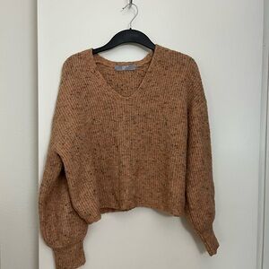 MUSINSA 8 Seconds Cozy pink tan V-Neck Sweater